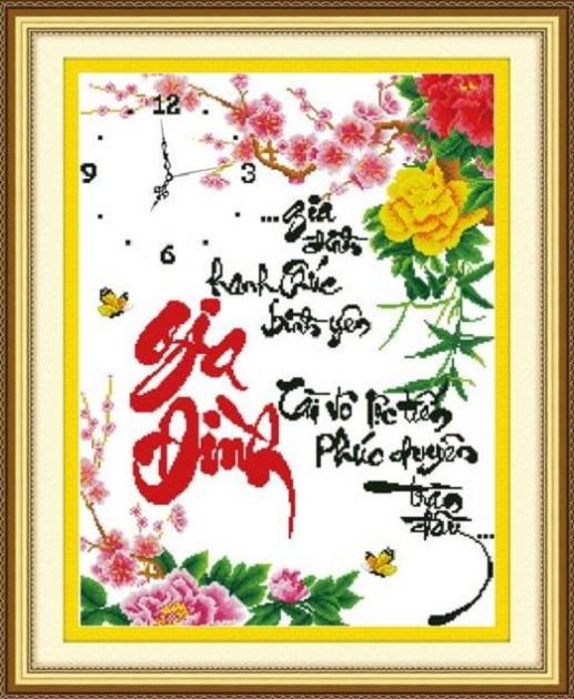 [HCM]Tranh thêu chữ thập Gia Đình   DLH-222772