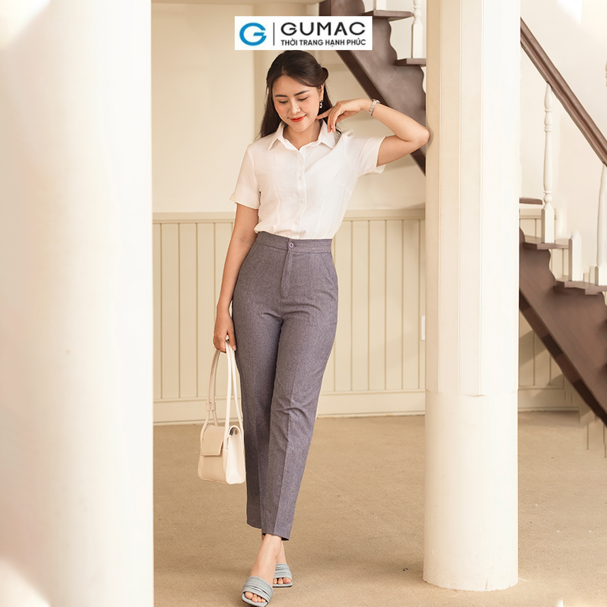 [BST MỚI RA MẮT THÁNG 6] Quần tây ống đứng thời trang GUMAC QD06086