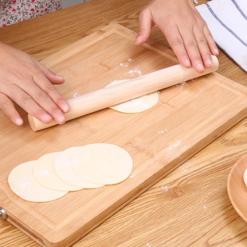 Cây lăn bột làm bánh cán gỗ thẳng, lăn bột gỗ thẳng