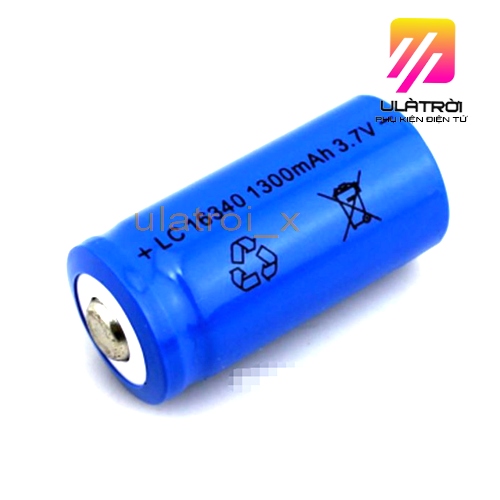 Pin sạc 16340 1300mah Lithium CR123A 3.7V