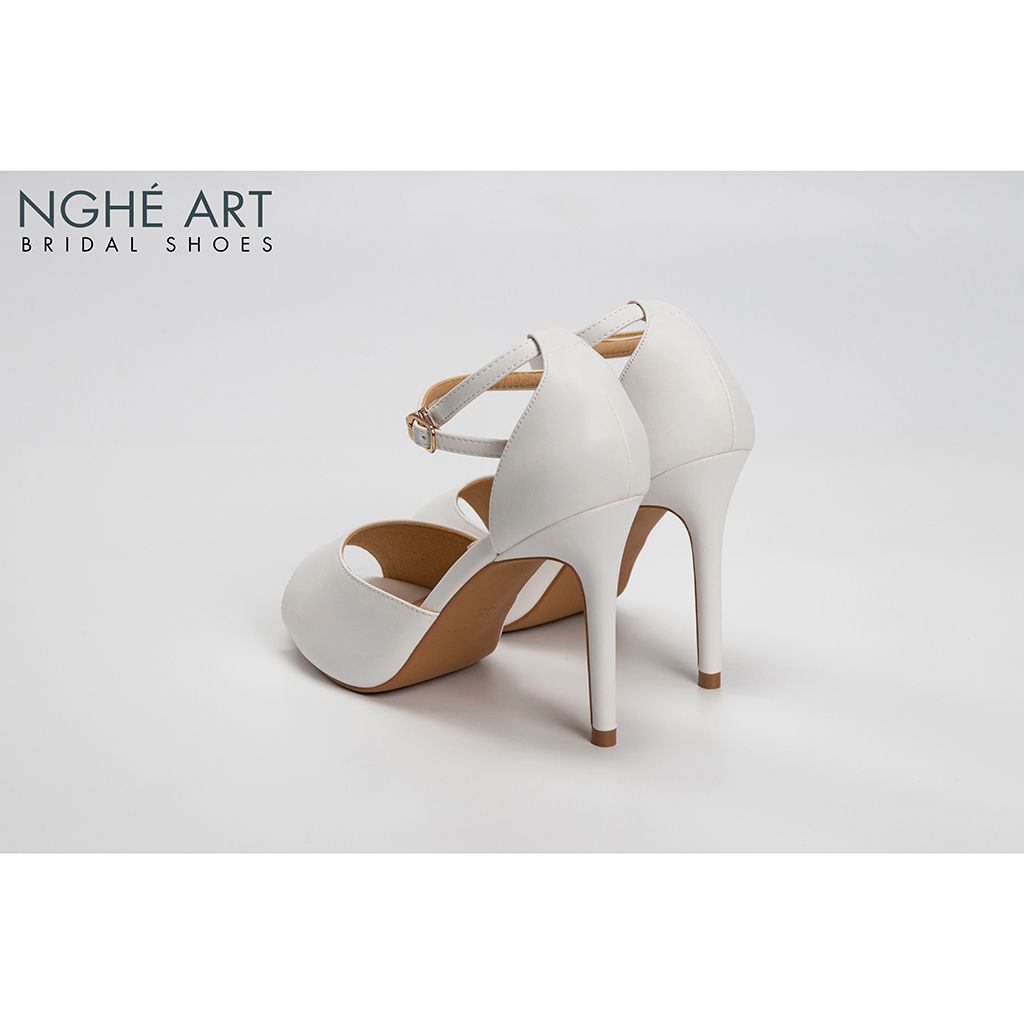 Giày cưới Nghé Art basic cao gót quai sandal 286