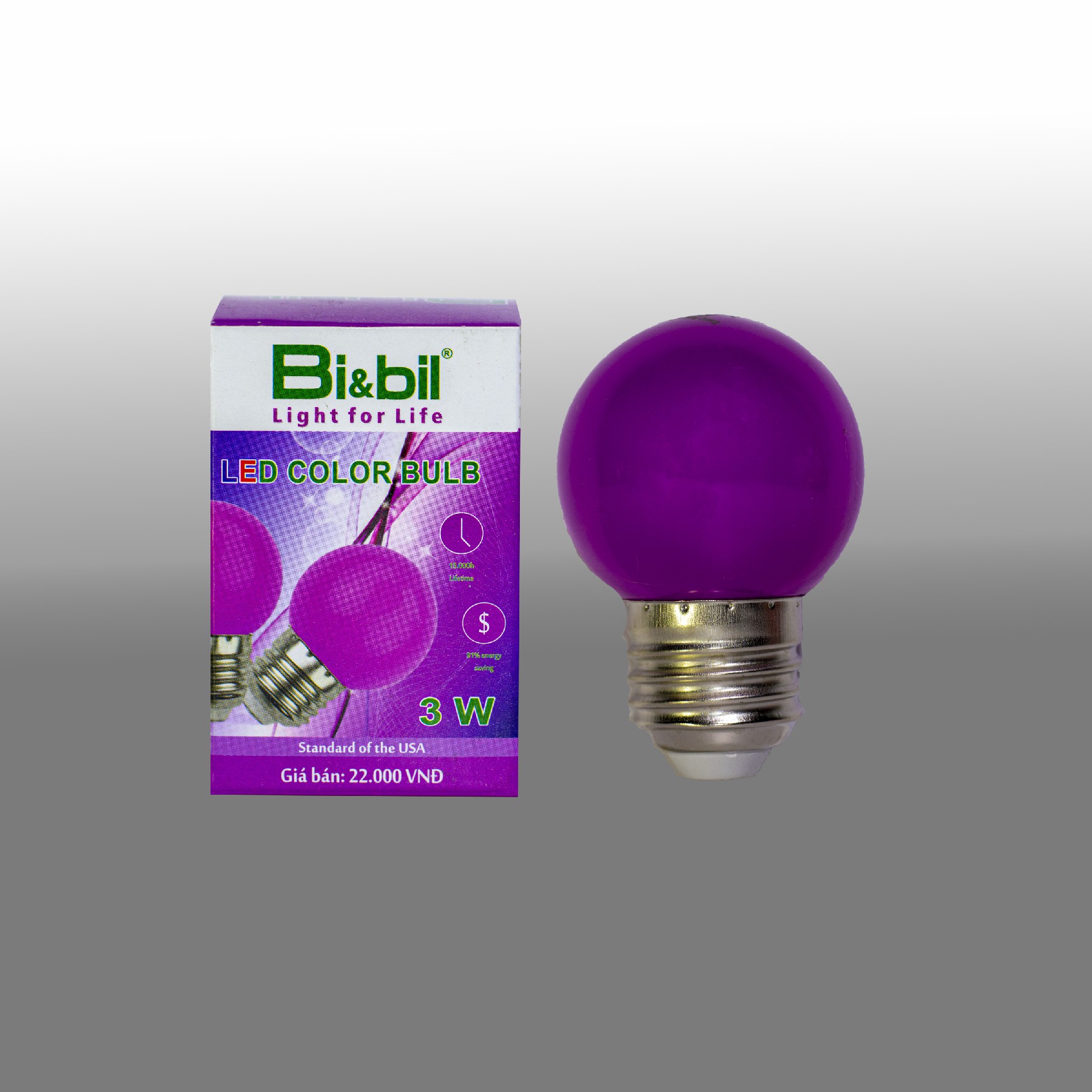 Bóng đèn led trái chanh 3W Bi&bil nhiều màu