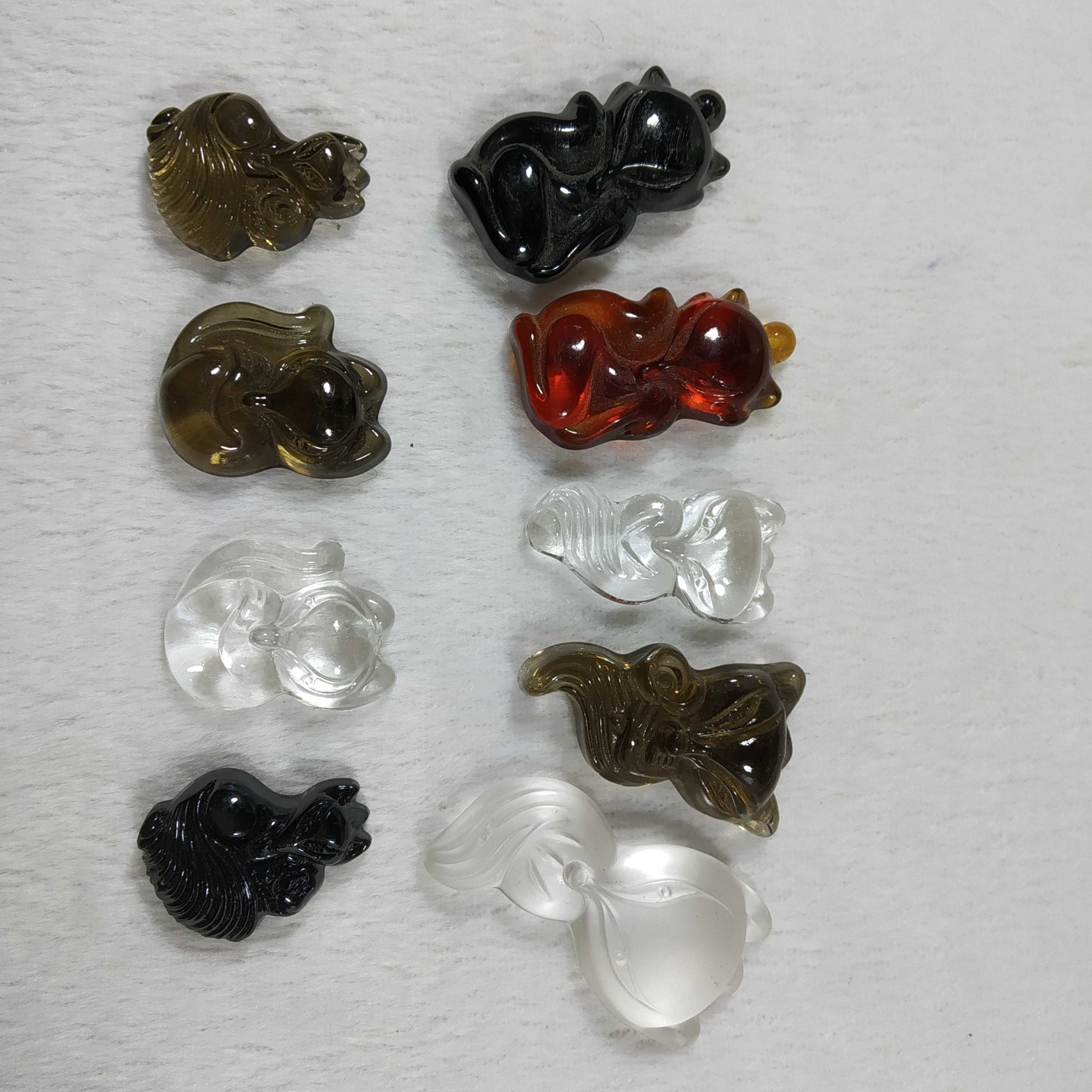 Mặt dây chuyền hồ ly đá Obsidian đen N1