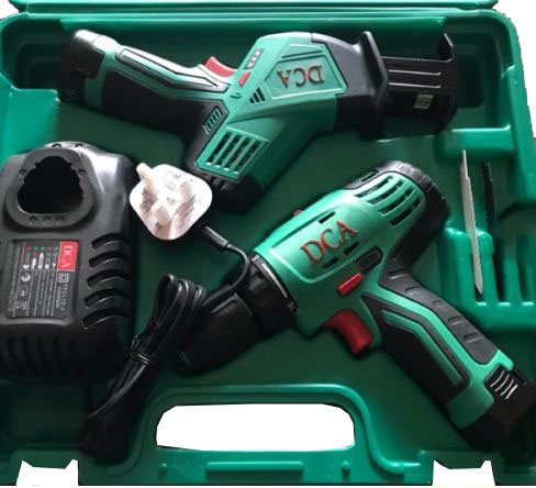 Bộ combo máy khoan và máy cưa kiếm dùng pin DCA ADKIT02