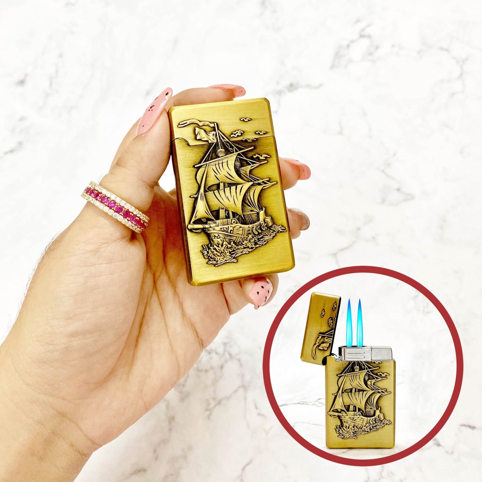 BẬT LỬA KHÈ 2 TIA HÌNH CHIẾC THUYỀN THUẬN BUỒM XUÔI GIÓ - (XÀI GAS)