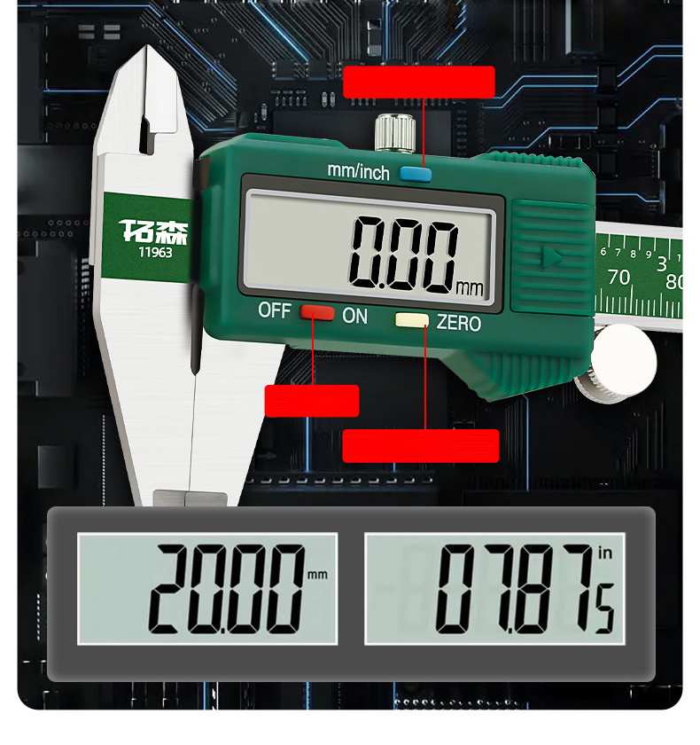 Thước kẹp Caliper kỹ thuật số 150mm, có màn hình LCD và không màn hình, dễ đọc số - Hàng chất lượng với thương hiệu TUOSEN