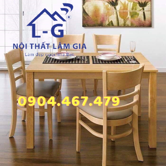 Bộ bàn ăn cabin 4 ghế màu vàng - giao hàng nhanh trong ngày