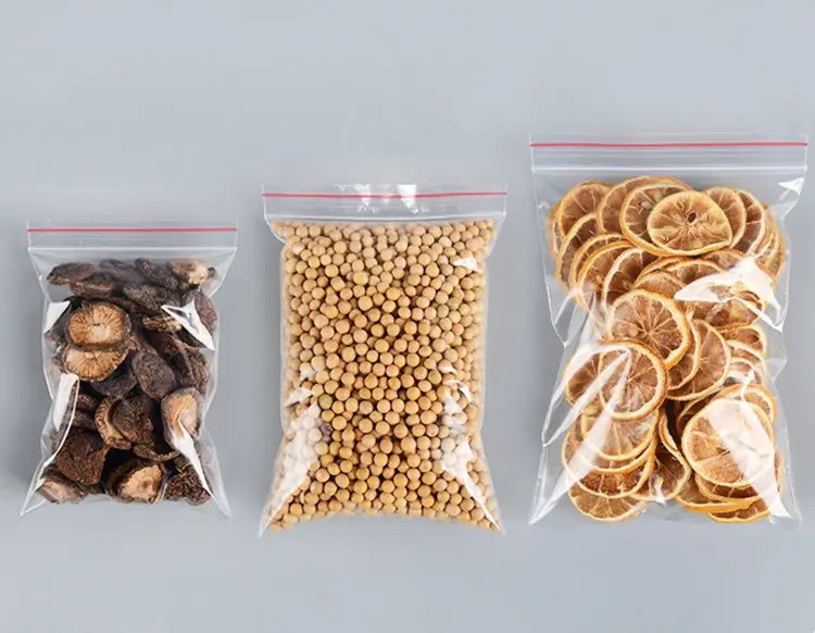 100gr túi zip viền chỉ đỏ, đựng bột, hạt, thực phẩm