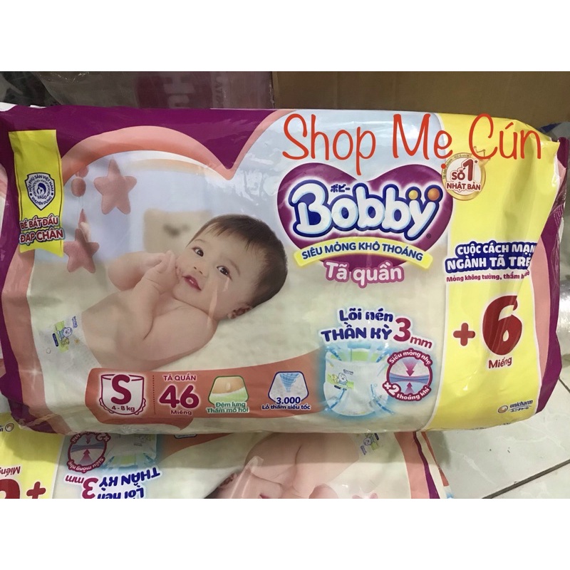 [Mẫu mới nhất] Tã quần Bobby S46 tặng 6