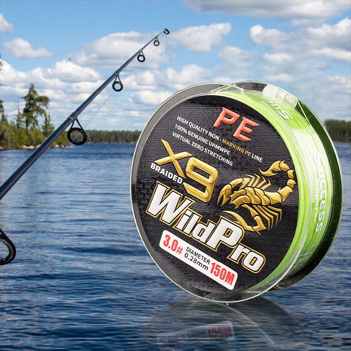 Dây dù cao cấp PE Lure X9 xanh WildPro - cuộn 150m cước câu cá siêu bền
