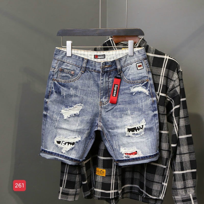 Quần short jean nam rách cào xước cao cấp, chất liệu mềm mịn, dày dặn, co giãn tốt,chuẩn men siêu rẻ và đẹp KINGSHOPPS SJN61