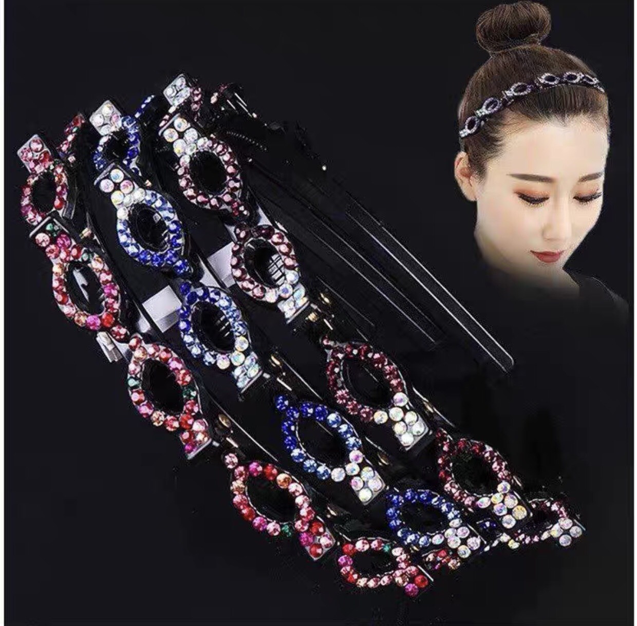 Bờm Cài Tóc Đính Đá Chống Trượt - phukienteen