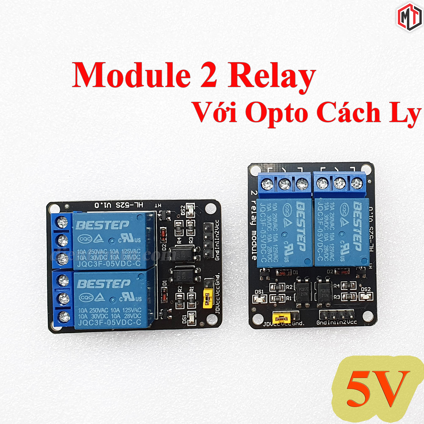 Module 2 relay kích mức thấp có opto cách ly 5vdc - 12vdc - 24vdc