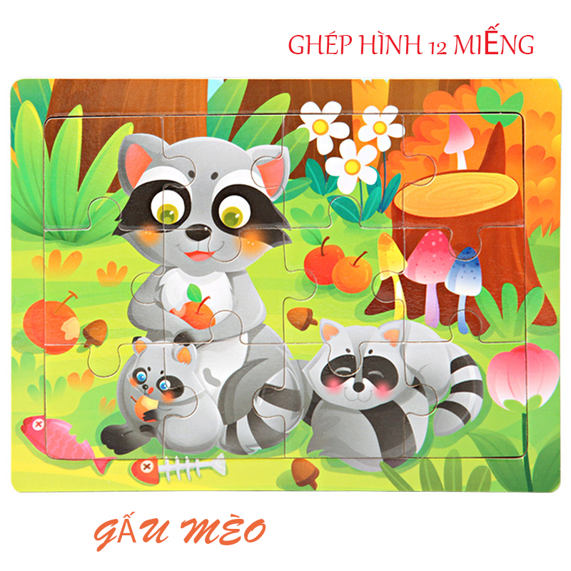 Tranh Ghép Gỗ 12 Miếng Cho Bé Yêu
