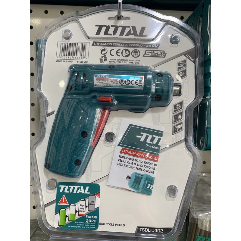 [Ảnh thật] [Chính hãng] Máy siết vít dùng pin 4V TOTAL TSDLI0402