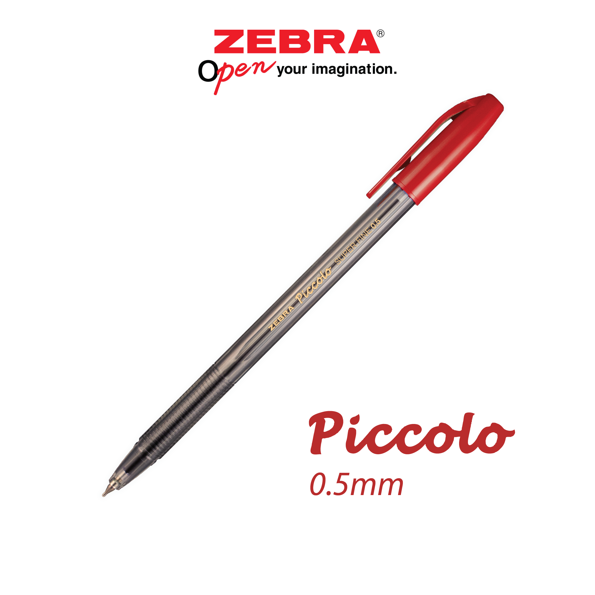 Bút Bi Zebra Piccolo 0.5mm Chính Hãng Nhật - Viết Êm Mượt, Ra Mực Đều, Nhanh Khô Chống Lem, Nét 0.5 Rõ Đẹp; Đầu Bi Bền Hạn Chế Tắc Mực, Không Đứt nét - Mực Xanh/Đen/Đỏ - Thân Nhỏ Gọn Dễ Cầm, Kẹp Cài Tiện Mang Theo - Học tập/Văn phòng - 1 Cây