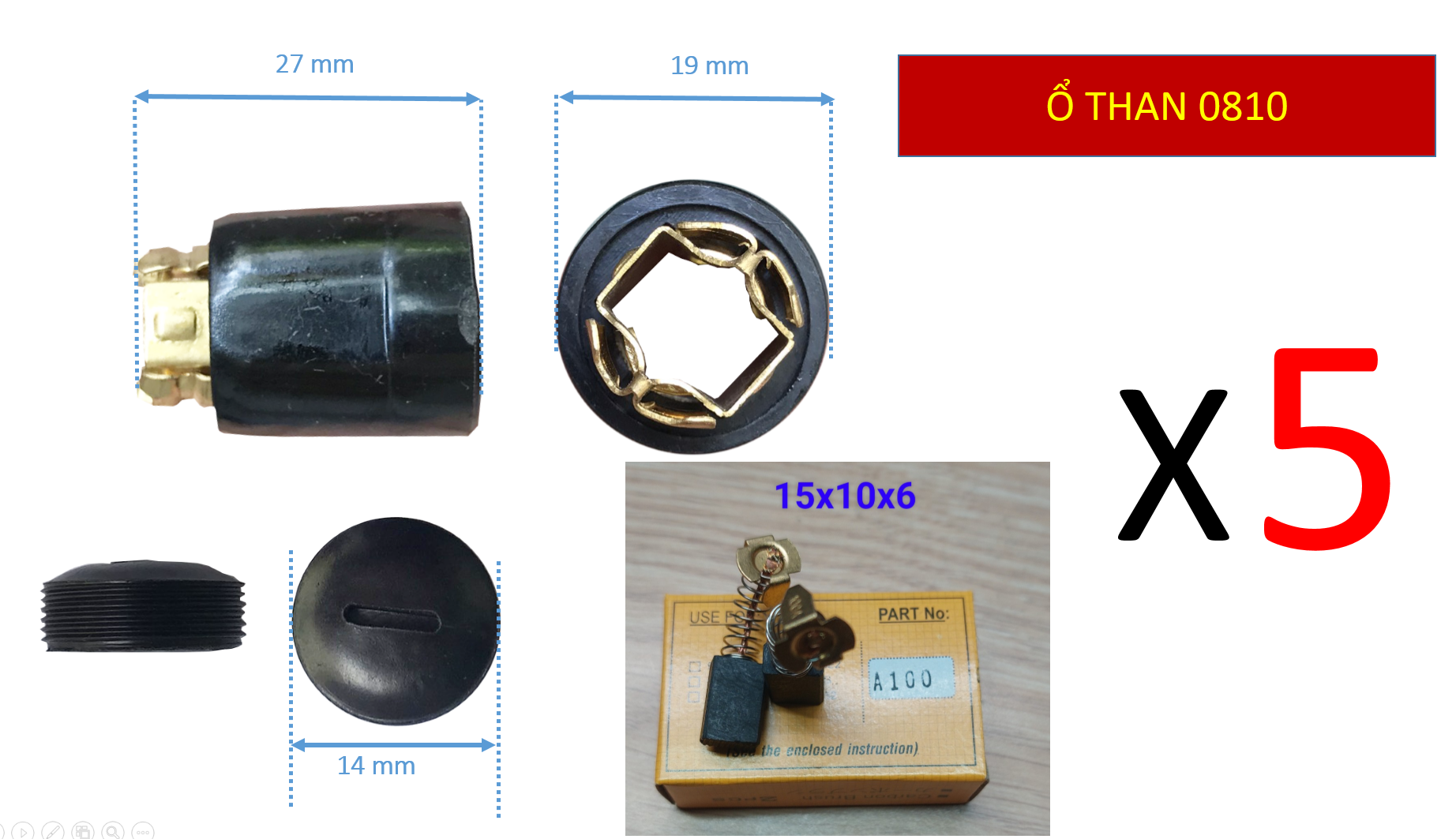 Ổ than máy đục bê tông, ổ than máy đục bê tông 0810 17 ly,