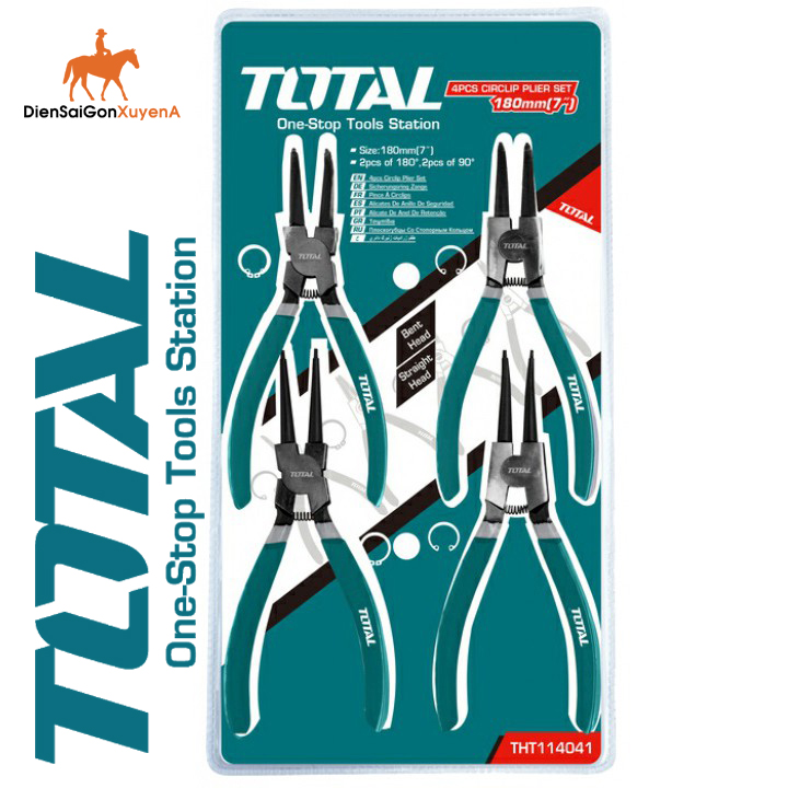 Bộ 4 kìm kiềm mở phe 7inch 180mm total tht114041