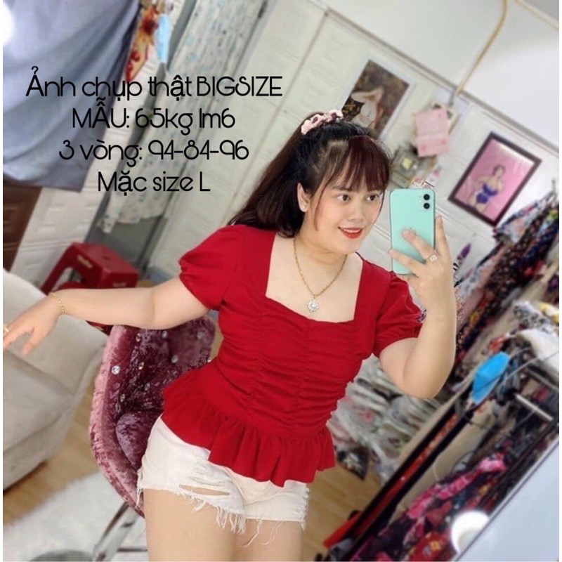 [HCM] [Shop Bigsize NỮ 60kg-90KG] Áo Kiểu Bigsize mặc Tết màu đỏ/ vàng/ trắng/ đen (3 Size: L-Xl-Xxl)