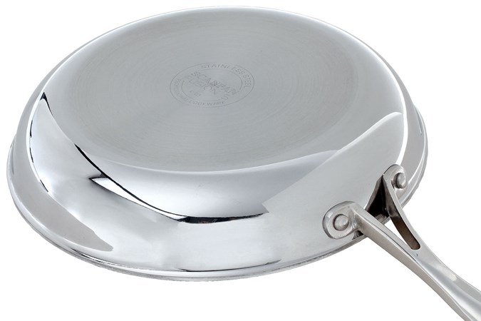 Chảo inox Scanpan Fusion 20/24/26/28/32cm dùng cho mọi loại bếp, đúc liền 5 lớp truyền nhiệt nhanh và đều, an toàn trong máy rửa bát - 74002000/24/26/28/32  khả năng chịu nhiệt phù hợp với nhiều loại bếp