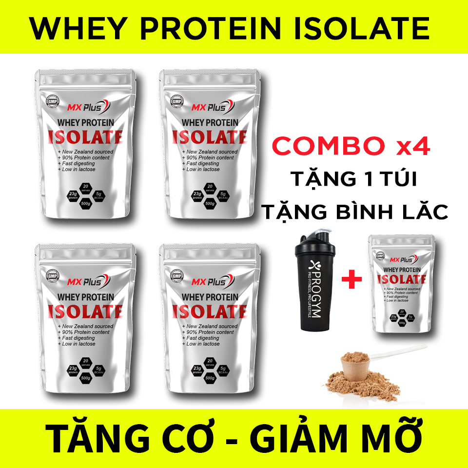 COMBO 5 Túi Sữa Tăng Cơ - Giảm Mỡ - Whey Protein Isolate MX Plus