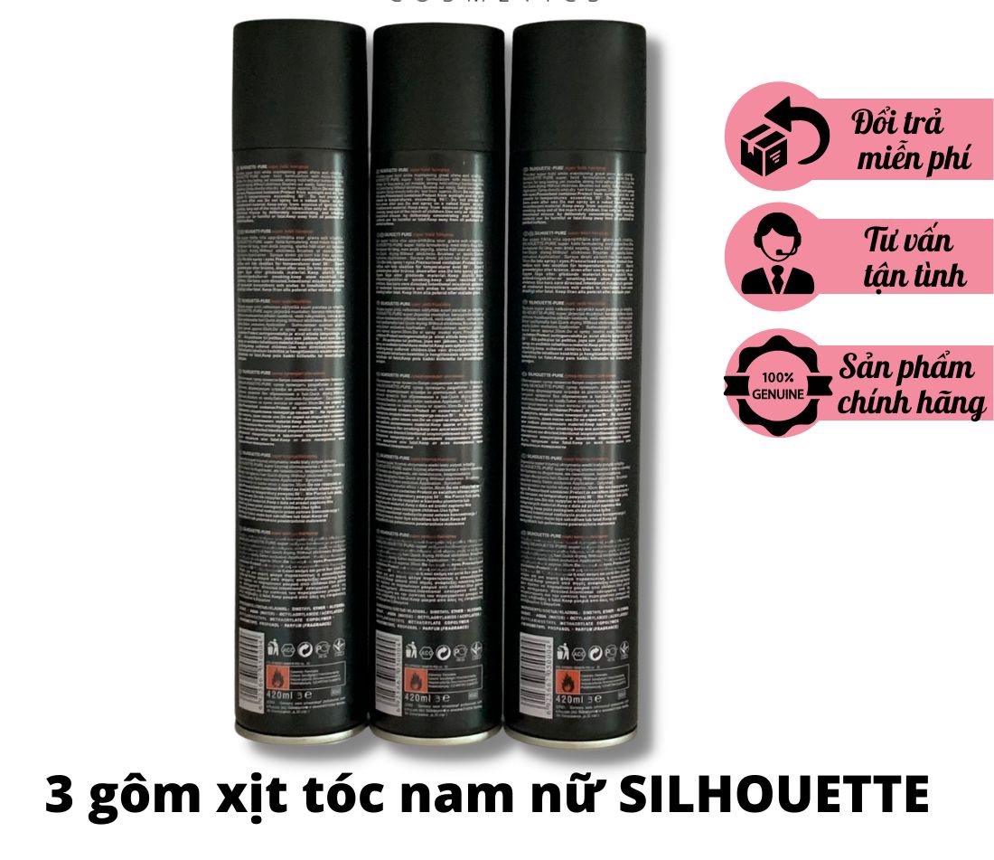 Keo xịt tóc SILHOUETTE gôm xịt tóc nam tạo kiểu tóc giữ nếp siêu cứng