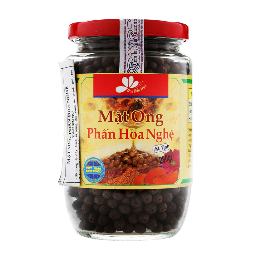 CAO CẤP - Mật Ong Phấn Hoa Nghệ Nguyên Chất 100%  (280g) - Mật Ong Hoa Bốn Mùa