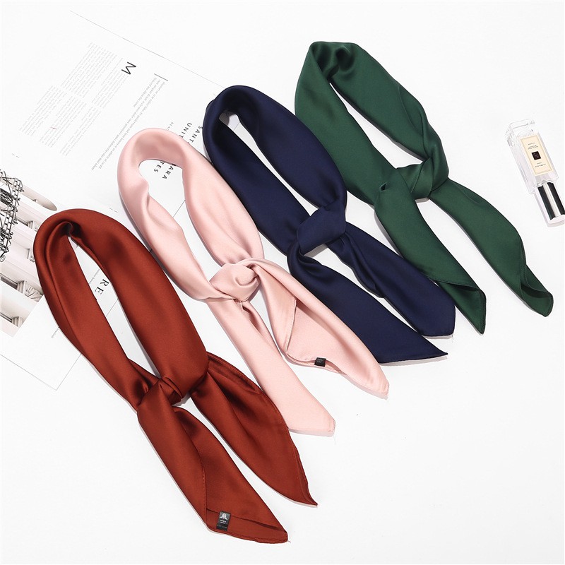 Khăn Lụa Vuông ( Khăn Turban) Cao Cấp Trơn Chất Liệu Lụa Chiffon 70x70cm - Mã KL039