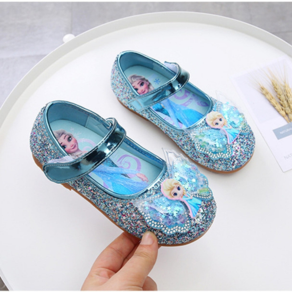 Giày Cho Bé Gái ❤️ Giày Búp Bê Bé Gái Đế Bệt Công Chúa Elsa Cánh Tiên Lấp Lánh EL02