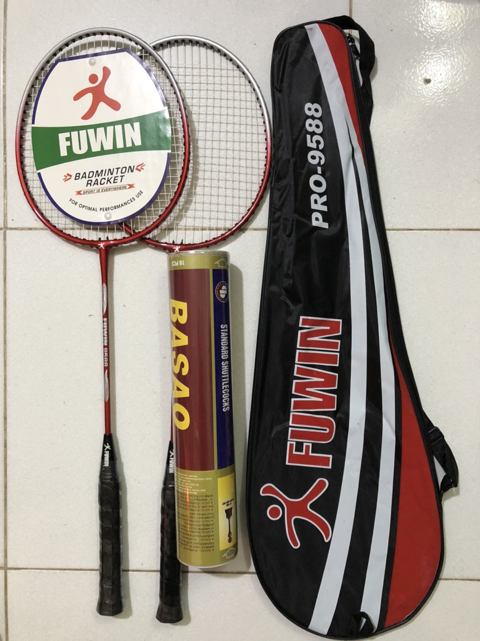 Combo 2 Cây Vợt Cầu Lông FuWin + Cầu Ba Sao [Hàng Chuẩn 365]