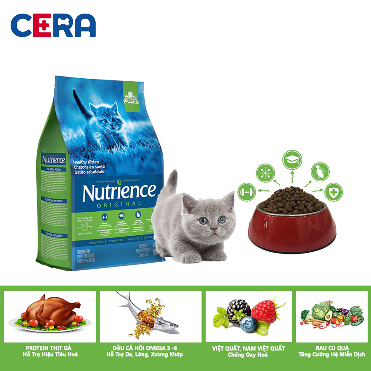 Thức Ăn Mèo Con - Nutrience Original - 500g
