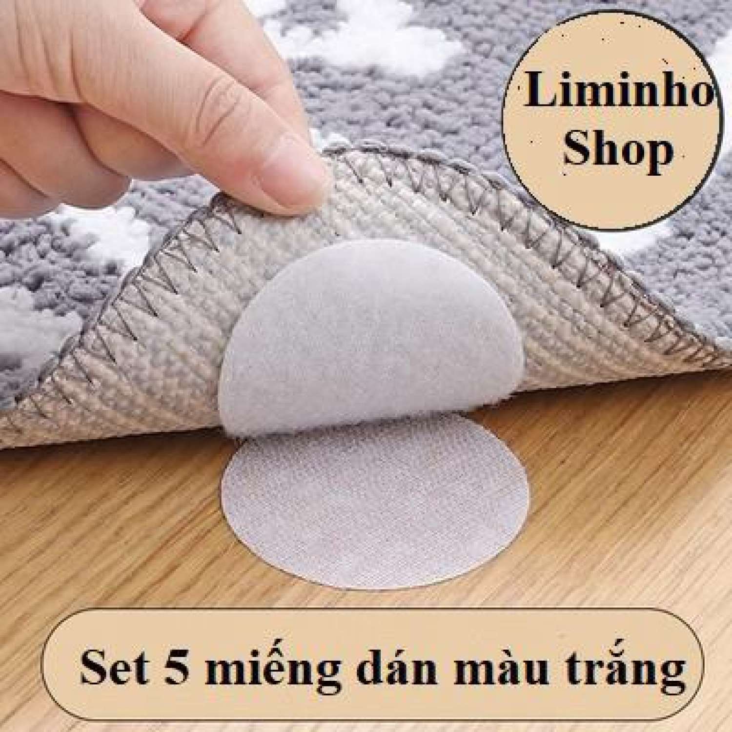 Miếng dán cố định chống trơn trượt cho thảm, ga giường, sofa set 5 miếng