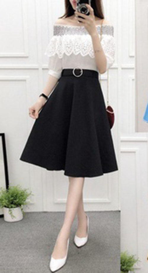 [HCM]Chân váy xòe kèm belt hottrend