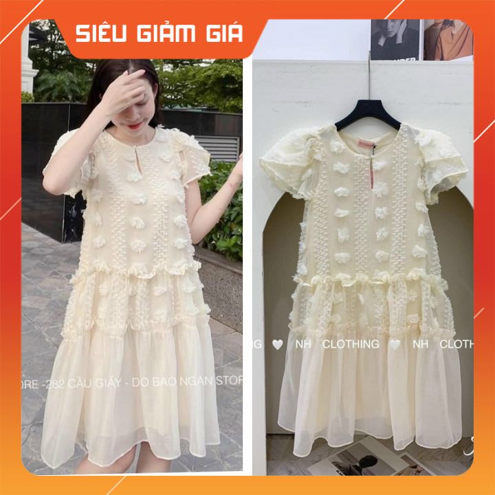 Đầm bầu xinh voan 2 lớp sang trọng-váy bầu đẹp dáng dài