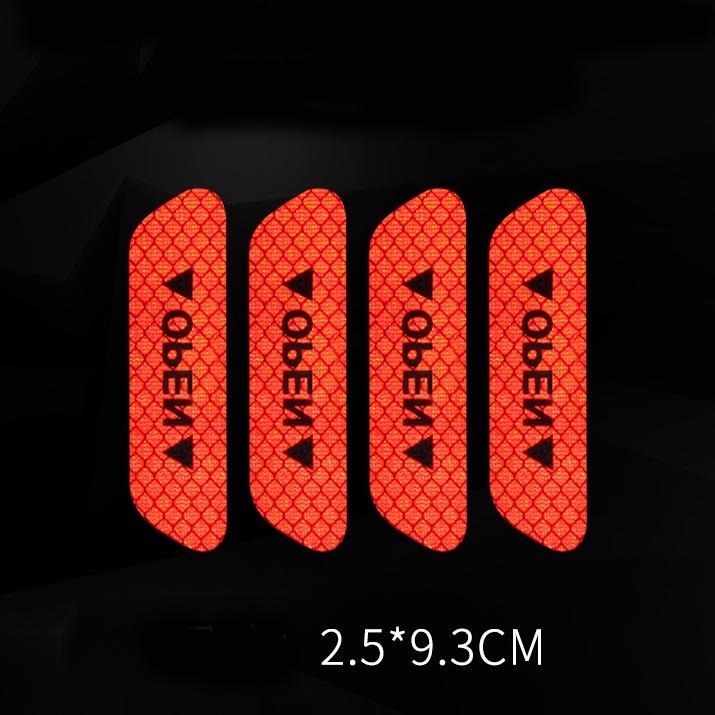 Bộ 4 miếng decal phản quang chữ OPEN dán cửa xe hơi (ô tô)