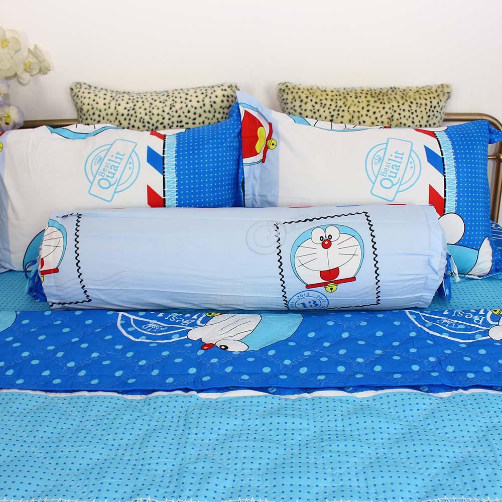[HCM]Bộ Drap Nệm Cotton Poly Hàn Quốc Doremon