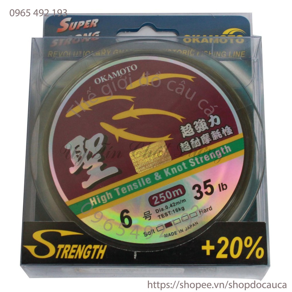 Cước Câu Cá Okamoto 250m (cước thánh/ 4 con cá) ( rẻ vô địch )