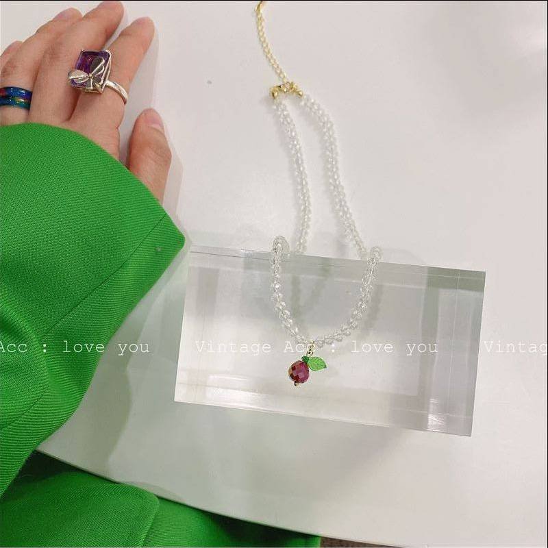DÂY CHUYỀN PHA LÊ HOA QUẢ CỰC XINH