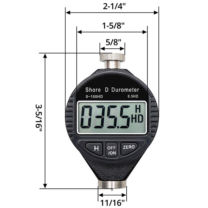 0-100HD Shore D Hardness Durometer Digital Durometer Scale with Large LCD Display for Rubber, Plastics, Flooring, Tire