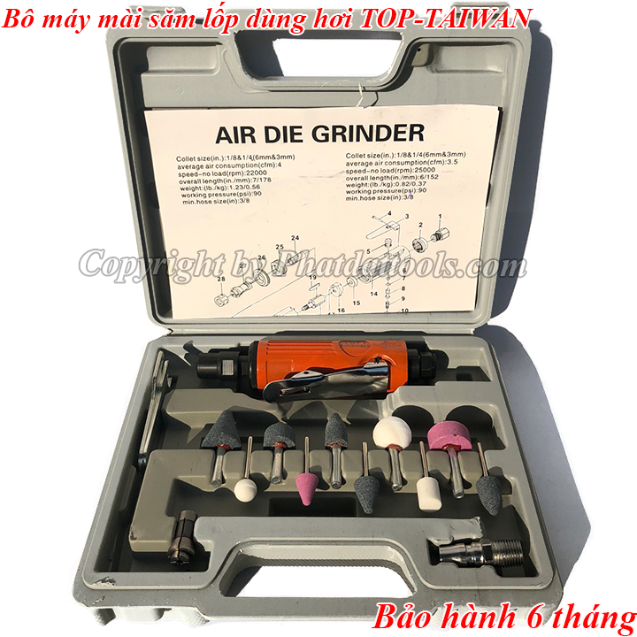 Bộ máy mài săm lốp dùng hơi TOP-Made in Taiwan