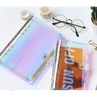Bìa còng hologram nhựa dẻo 6 còng size a5 a6 | b07