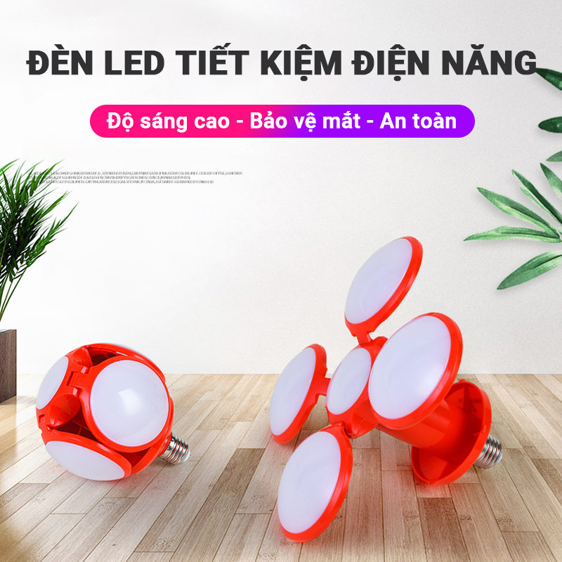 Đèn LED 40W tiết kiệm điện năng, ánh sáng trắng siêu sáng, chất liệu cao cấp cách nhiệt chống nổ, hình quả bóng có thể mở/đóng, chiếu sáng mọi nơi