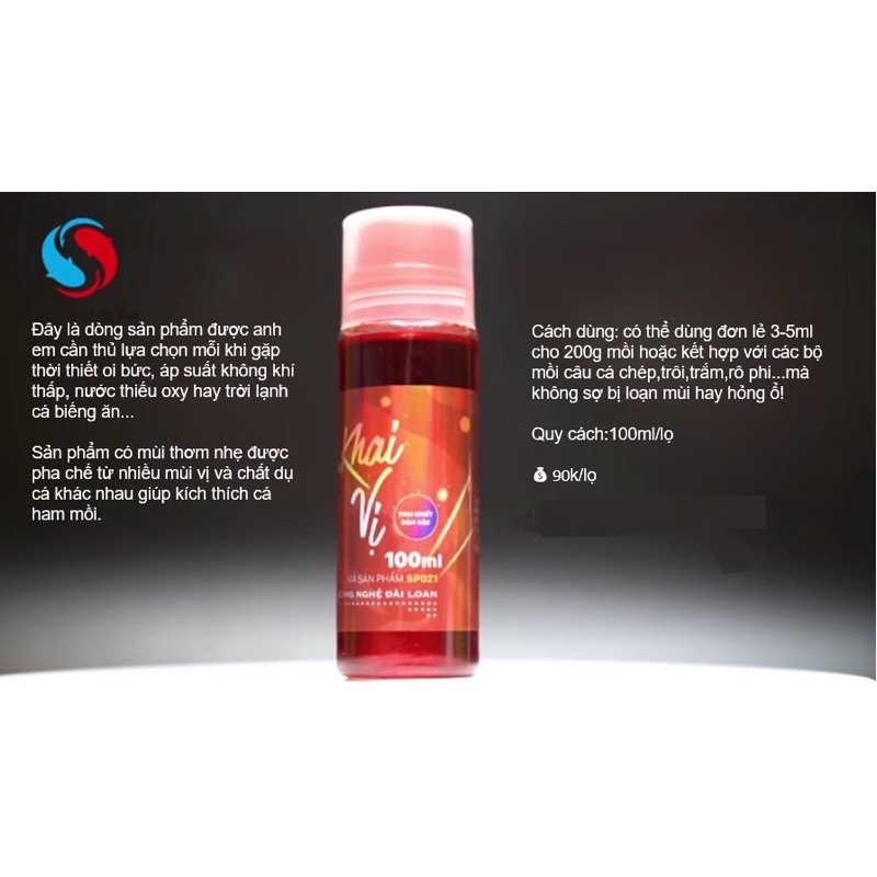 Khai vị sa phạm 100ml - hương liệu câu cá sa phạm