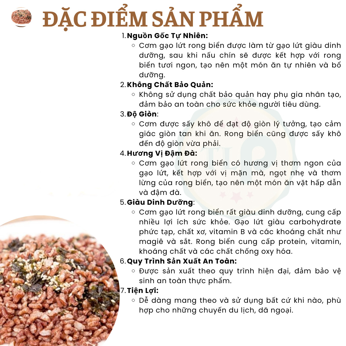CƠM GẠO LỨT RONG BIỂN TÂN LỘC PHÁT HŨ 500G