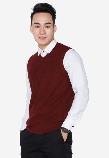 Áo len gile ALENGL008 đỏ đô quả trám