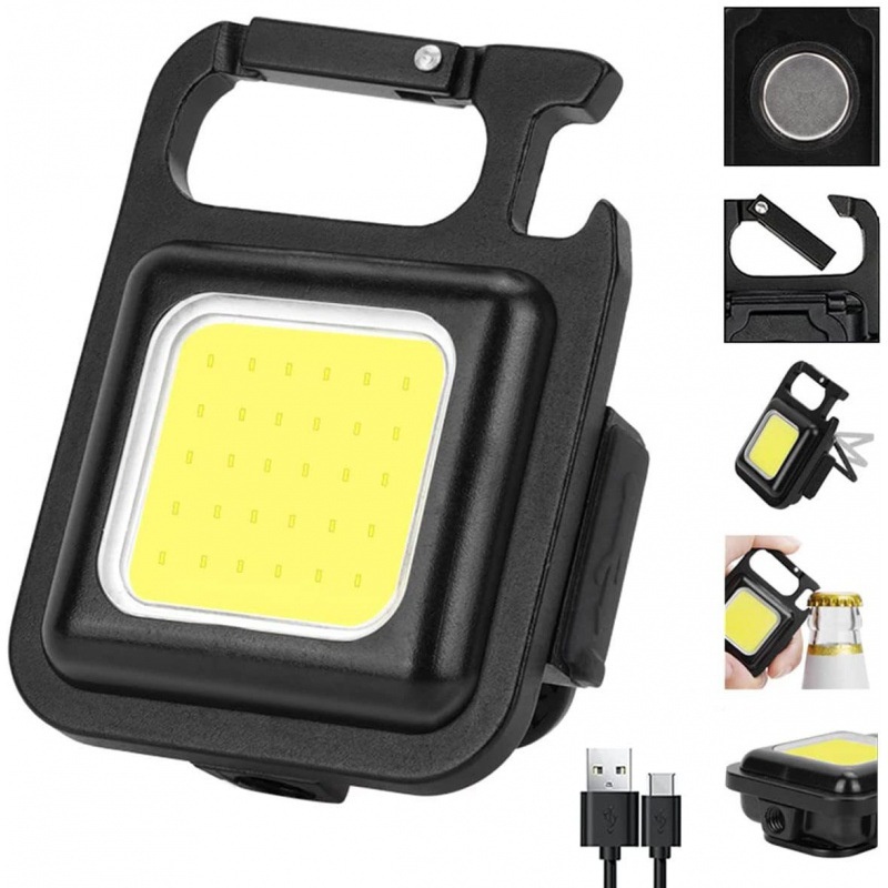 Đèn pin led cob mini 800 sạc cổng usb tiện dụng