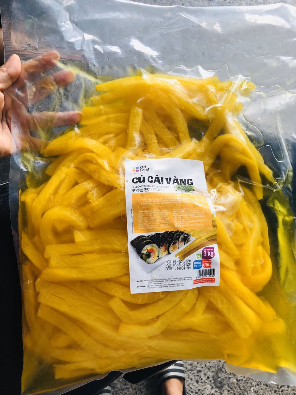 1kg củ cải vàng hàn Quốc cắt sợi