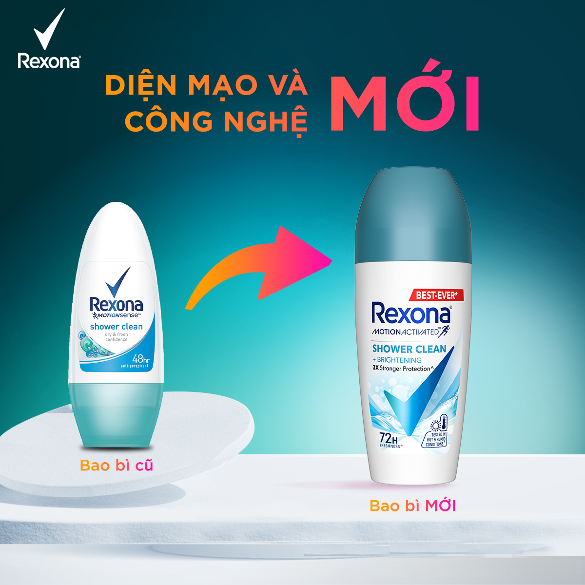 Lăn khử mùi Rexona Women 72H khô thoáng mát lạnh dành cho nữ 45 ml