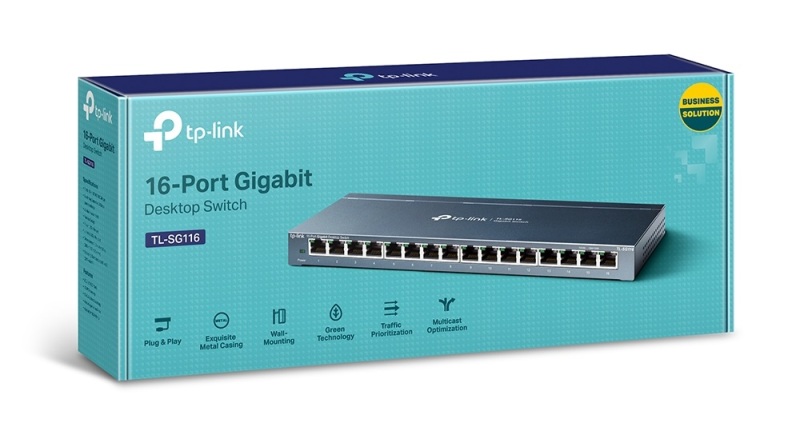Bảng giá Switch chia mạng chính hãng cao cấp TP-Link Gigabit 16 cổng TL-SG116 Phong Vũ