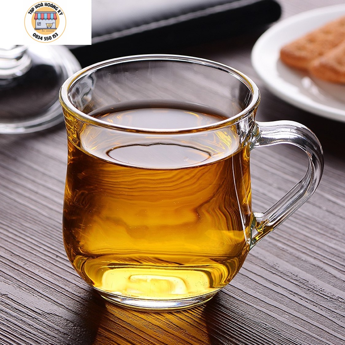 Ly thủy tinh DELI có nắp đậy cao cấp